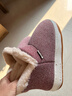 熊猫牛牛厚底防滑 冬季保暖棉拖鞋全包跟男女室内家居月子带后跟毛毛棉鞋 酒红 41-42 合适39-40的脚 实拍图