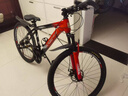 凤凰自行车成年人男女变速自行车青少年单车越野公路车学生山地自行车 钢架/全套轴承/建大轮胎/条轮红 24速26寸【适合155-185cm】 实拍图