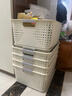 名创优品同款 杂物收纳筐塑料桌面收纳盒厨房橱柜零食玩具整理筐 奶油色高款特大号 实拍图