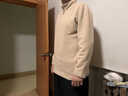 恒源祥秋冬季加绒加厚卫衣男士半拉链立领保暖长袖T恤内搭打底衫上衣潮 卡其色 M 实拍图