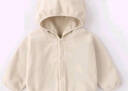 嘟嘟家宝宝连帽外套加厚韩版冬装小童纯色上衣时髦女儿童童装保暖冬季 奶茶色 90 实拍图