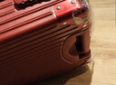 喜朗顿结婚行李箱女方新娘陪嫁箱婚礼酒红色拉杆箱嫁妆密码箱婚嫁皮箱子 酒红色-直角拉链款 20英寸 【可登机】 实拍图