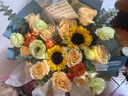 艾斯维娜鲜花速递向日葵混搭花束生日礼物全国同城配送 向日葵香槟韩式花束 实拍图
