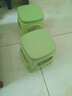 UOSU加厚塑料凳子 防滑带盖家用客厅餐桌凳高凳熟胶凳浴室方凳 北欧绿带盖子(小号坐高22.5cm) 实拍图