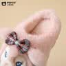 小猪班纳男女宝室内外穿居家保暖软底可爱卡通毛绒儿童棉拖鞋 米色 34 实拍图