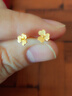 周六福小金花足金999黄金耳钉女生日礼物计价AC090379  一对 约0.67g 实拍图