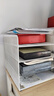 得力多功能4层金属组合式文件框/盘/栏书立办公用品桌面档案收纳盒多层资料架置物架带笔筒白色PB122 实拍图