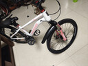 凤凰山地自行车男女变速山地车碟刹青少年儿童自行车学生单车 星际 粉白【变速+辐条轮】 22寸【适合130-170cm】 实拍图
