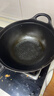 九铸 生铁锅深炒锅老式铁锅家用不粘锅平底炒菜锅燃气灶电磁炉专用锅 长柄-平底炒锅-无盖款 31cm 实拍图