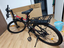 凤凰（Phoenix） 凤凰自行车可折叠山地车路虎男士成年人变速女式越野公路单车 条轮黑红/折叠双避震/全竞速轴承 26寸24速【参考：158-188cm】 实拍图