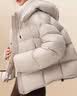 雪中飞羽绒服女短款【云绒系列】冬新款简约厚外套 浅卡其 L 实拍图