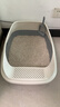 美卡升级款半封闭猫砂盆特大号踏板敞开式防外溅防臭猫厕所便盆银灰色 实拍图