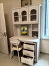 实木书桌书架一体折叠转角电脑桌奶油风写字台学习桌带书柜办公桌 奶油白1.2米书桌+椅子【可旋转桌面+不分左右】 送货上楼包安装 晒单实拍图