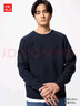 优衣库男装女装柔软绵羊毛圆领针织衫/长袖毛衣毛衫478541 69 藏青色 2XL /185/112C 实拍图