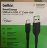 贝尔金（BELKIN）苹果数据线 PD快充 USB-A转Type-C充电线 iPhone充电线 苹果手机充电 ipad快充 1米黑色 CAB021 实拍图