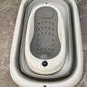 iuu婴儿洗澡盆 可折叠宝宝浴盆大号 洗澡神器躺托浴架新生儿童用品 【北欧灰】+可调节感温浴架 材质：FAD食品级材质检测认证 实拍图