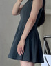 UR2025夏季新款女装格雷系蝴蝶结装饰无袖连衣裙UWG750079 深灰 M 实拍图