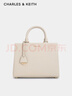CHARLES&KEITH吊牌大容量托特包手提单肩送妈妈包包女包生日礼物CK2-50160152 Ivory象牙色 L 实拍图