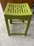 茶花（CHAHUA）塑料凳子时尚创意椅凳加厚方凳弧形塑料条纹高凳可叠加 【绿色】条纹高凳 46.6cm 【1个装】 实拍图