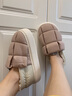 明盛棉拖鞋女包跟冬季棉鞋外穿拖鞋家居室内月子鞋防滑踩屎感厚底保暖 白色曲奇饼 38-39 适合平时穿37-38 实拍图