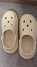 朴西奶酪踩屎感洞洞鞋女厚底凉鞋沙滩包头拖鞋外穿情侣 象牙白 39-40 实拍图