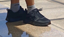 安踏云逸小黑鞋男鞋运动鞋男春夏季新款软底跑步鞋男士休闲鞋子男 【皮网结合小黑跑鞋】-黑色 42 （男8.5码） 实拍图