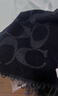 蔻驰（COACH）【品牌直供】男女同款经典LOGO印花C纹流苏绵羊毛围巾黑色CU807 实拍图