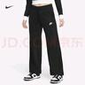 耐克女子中腰阔腿运动裤冬季薄绒针织休闲刺绣柔软NIKE FB2728 010黑/白 M 实拍图