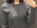优衣库女装精纺美利奴羊毛圆领针织开衫/长袖通勤秋冬新款478331 05 天灰色 M 实拍图