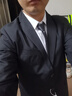 卡度顿西服套装男三件套职业商务小西装正装外套男修身新郎伴结婚礼服 黑色双扣【西服+西裤+衬衫】 6XL 【185-200斤】+8件礼品 实拍图