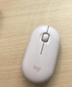 罗技（Logitech）时尚系列 PEBBLE鼠标 无线蓝牙鼠标 办公静音鼠标 女性鼠标对称鼠标 鹅卵石造型 玫瑰粉 实拍图