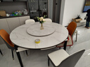 坞里岩板餐桌椅组合现代简约轻奢家用小户型饭桌变圆桌实木餐桌可伸缩 亮光皎月白桌面+黑白框架【升级舒适皮椅】 1.35米 一桌六椅【加厚款】 实拍图