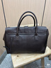 裘真手提公文包女士复古大容量通勤头层植鞣牛皮包包植鞣牛皮 咖啡色-大号 实拍图