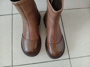 百丽真皮时装靴2025冬新弹力短靴瘦瘦靴B1538DD5 复古棕 38 实拍图