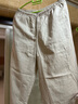 优衣库常规款女装麻混纺松紧长裤/休闲裤473791 30 浅米色 L /160/70A 实拍图