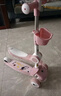 钰贝嘉儿童滑板车1-3—6-12岁可折叠可坐可骑滑男宝女宝踏板滑滑溜溜车 太空粉+闪光轮+音乐+可折叠座椅 闪光轮带座椅 实拍图
