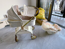 qborn白鹿新生儿小孩米色婴儿车高景观双向轻便折叠宝宝儿童推车 玉兰白+睡篮 实拍图