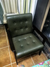 邦尼娅复古桌椅组合酒吧清吧奶茶店咖啡厅餐厅卡座沙发洽谈休闲椅沙发椅 墨绿PU胡桃单人 实拍图