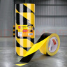 得力(deli)PVC地线贴地 防台风胶带 黑黄色48mm*33m 6卷装 地面5S定位安全警示胶带 PVC 地标线 33784 实拍图