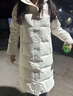 FILA 斐护科技|斐乐女装长款羽绒服冬季休闲简约连帽保暖羽绒外套 云菇白-WT 175/92A/XL 实拍图
