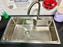 九牧（JOMOO）不锈钢拉丝水槽大容量洗菜盆洗碗池大单槽龙头套餐75*45 02277 实拍图