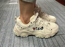 FILA 斐乐猫爪鞋4代女鞋老爹鞋情侣运动鞋复古时尚休闲鞋网面透气 【女款】古白色/白天鹅-AW 37.5 实拍图