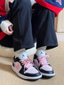 耐克（NIKE）球鞋定制JordanAJ1GS雾野樱花黑粉女款复古篮球鞋新年礼物 DC0774-101(Team17-雾野樱花S-B 37.5 _鉴别，假一赔三 实拍图