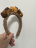猫耳朵毛绒发箍豹纹KT猫酱发箍女洗脸化妆头箍卡通发饰 咖啡色三只小猫/ 实拍图