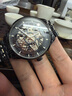 冠琴（GUANQIN）手表男士机械表雕花系列全自动镂空夜光防水商务瑞士品质国潮腕表 钢带全黑黑面 实拍图