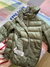 优衣库童装男童女童高级轻型羽绒连帽外套帽子可拆卸471377 54 绿色 160 实拍图