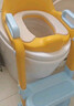 世纪宝贝（babyhood）儿童马桶辅助器 宝宝阶梯架坐便圈扶手架座便器 PU软坐垫 天空蓝 实拍图