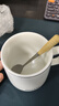 传旗陶瓷马克杯带勺盖咖啡杯牛奶杯早餐杯办公杯男女茶杯描金白400ml 实拍图