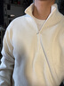 优衣库男装柔滑弹力摇粒绒半拉链套头衫/长袖25秋冬新款481184 01 乳白色 XL /180/108B 实拍图