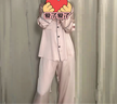 金三塔商场同款真丝睡衣女两件套100%桑蚕丝宽松情侣丝绸睡衣套高级礼物 桃盈粉（重磅19姆米） L 实拍图